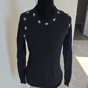 Catherines Black Sweater with Embellishments